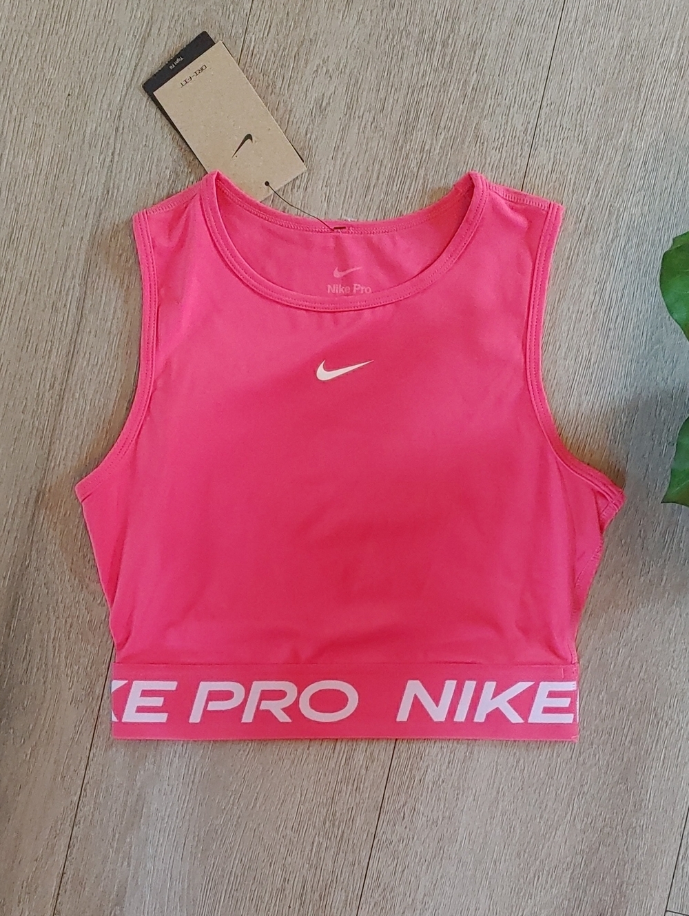 Nike Hot Pink Pro Cropped Tank Top